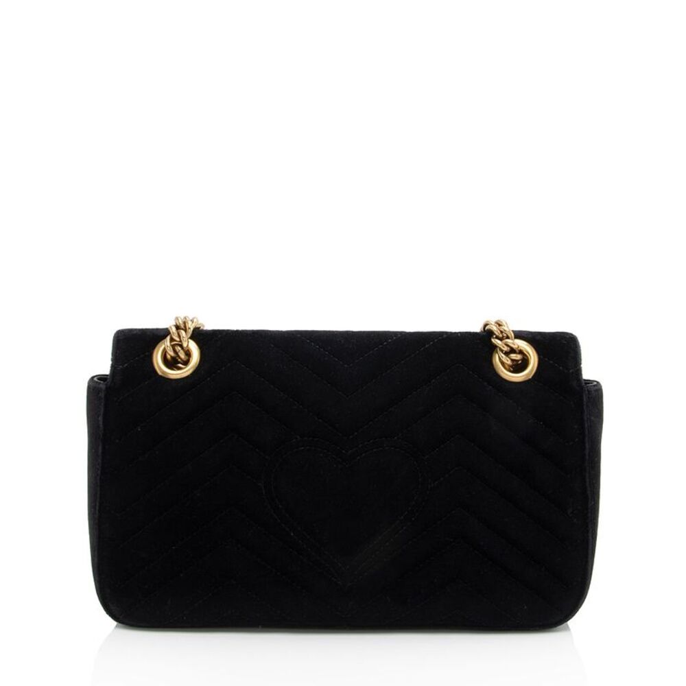 Gucci Matelasse Velvet GG Marmont Small Flap Shoulder Bag - Picture 3 of 15